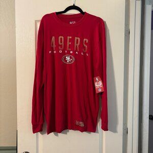 NWT NFL 49ers Football Red Long Sleeved Shirt SZ L